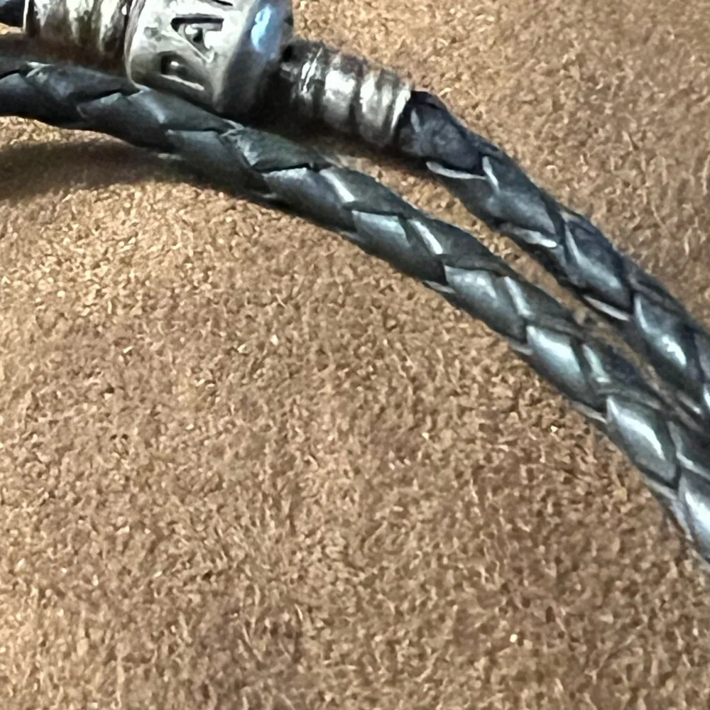 Braided Leather Wrap Bracelet - Black